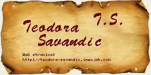 Teodora Savandić vizit kartica